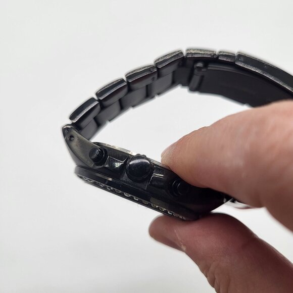 FOSSIL Women's Decker Watch Black Rhinestone Gold Tone - Picture 5 of 13